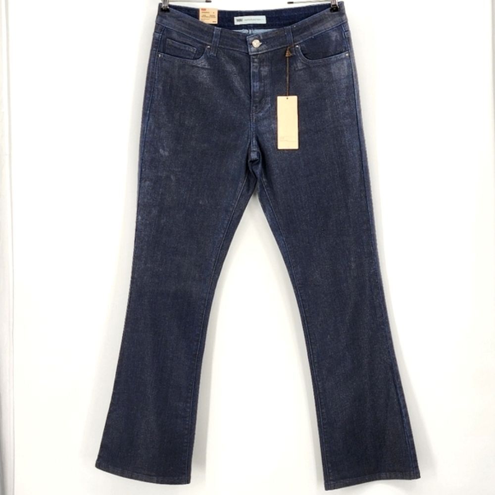 Levi’s Jeans Womens 31x32 Oil Rubbed Blue Denim Mid Rise Skinny Bootcut Western